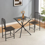 Dining Set For 2, Square Glass Tempered