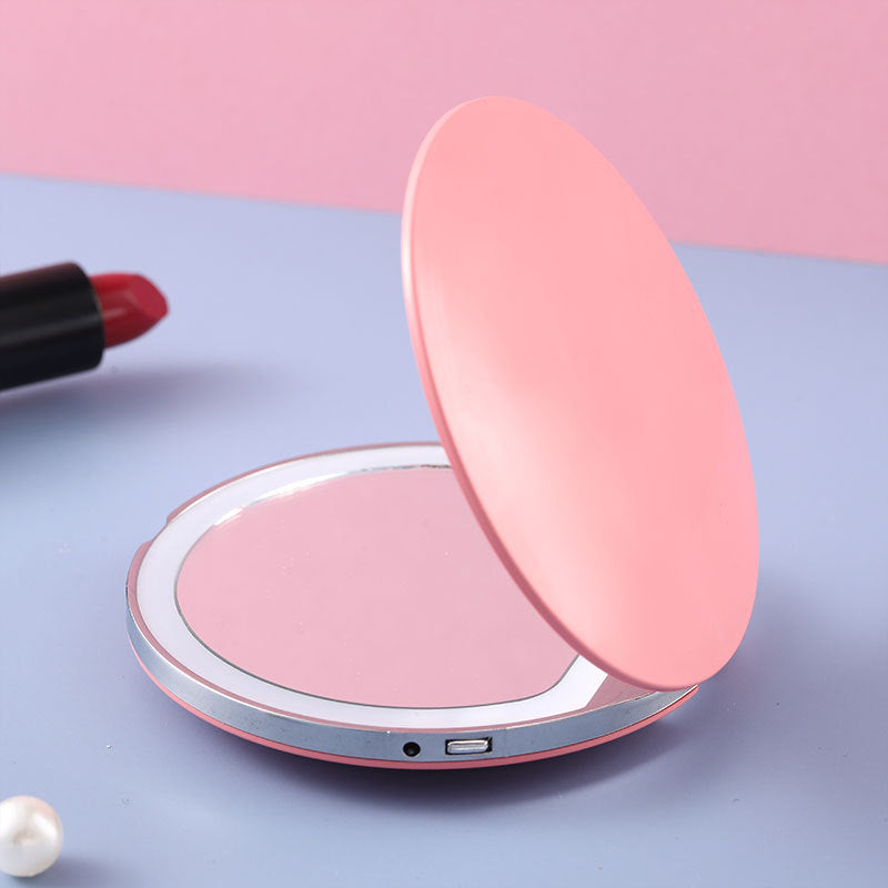 Mini portable LED makeup mirror