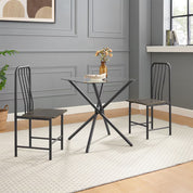 Dining Set For 2, Square Glass Tempered