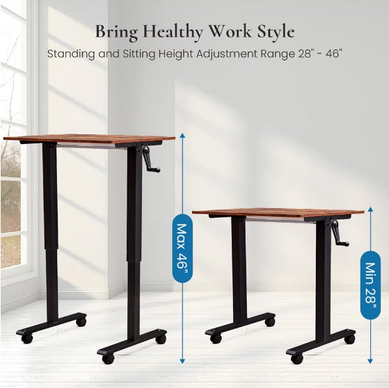 Hand Crank Adjustable Desk Height Adjustable