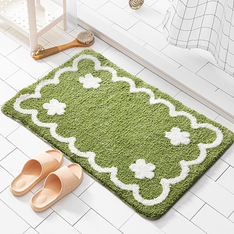 Simple Bathroom Floret Carpet Flower Area Rugs Anti Slip