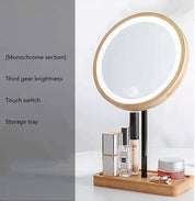 Wooden LED cosmetic mirror