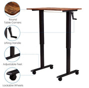 Hand Crank Adjustable Desk Height Adjustable