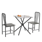 Dining Set For 2, Square Glass Tempered