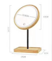 Wooden LED cosmetic mirror