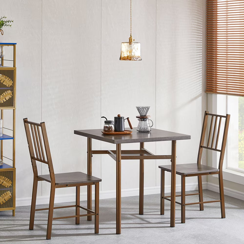 Dining Set For 2, Square Wooden Dining Table